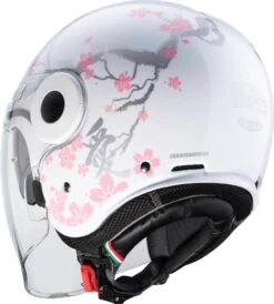 CABERG UPTOWN BLOOM Jethelm -Caberg Helm Angebot caberg uptown bloom jethelm weiss silber pink xs 106169wsxs 2 2